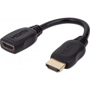 Manhattan 354523 tussenstuk voor kabels HDMI 19-pin Zwart