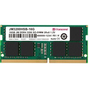 Transcend 16GB DDR4 3200 MT/s SODIMM 260pin 1R x8 unbuffered