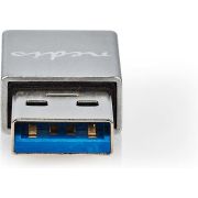 Nedis USB-Adapter | USB 3.2 Gen 1 | USB-A Male | USB Type-C© Female | Vernikkeld | Recht | Metaal | Zwar