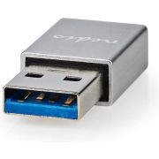 Nedis-USB-Adapter-USB-3-2-Gen-1-USB-A-Male-USB-Type-C-copy-Female-Vernikkeld-Recht-Metaal-Zwar