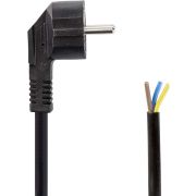 Nedis Stroomkabel | Type F (CEE 7/7) Male | Open | Gehoekt | Recht | Vernikkeld | 2.00 m | Rond | PVC | Zw