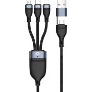 Conceptronic ETTA06B15 USB-kabel 1,5 m USB 2.0 USB C USB C/Micro-USB B/Lightning Zwart