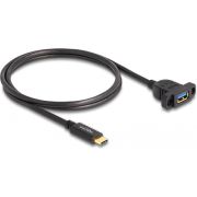 DeLOCK 87826 USB-kabel 1 m USB 3.2 Gen 2 (3.1 Gen 2) USB C USB A Zwart