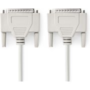 Nedis Seriële Kabel | D-SUB 25-Pins Male | D-SUB 25-Pins Male | Vernikkeld | 2.00 m | Rond | PVC | Ivoor |