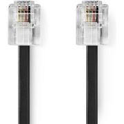 Nedis Telecomkabel | RJ11 Male | RJ11 Male | 5.00 m | Kabel design: Plat | Connectorplating: Goud Verguld