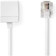 Nedis Telecomverlengkabel | RJ11 Male | RJ11 Female | 10.0 m | Kabel design: Plat | Connectorplating: Goud