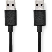 Nedis USB-Kabel | USB 3.2 Gen 1 | USB-A Male | USB-A Male | 5 Gbps | Vernikkeld | 1.00 m | Rond | PVC | Zw