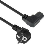 ACT Netsnoer CEE7/7 male (haaks) - C15 (haaks links) IEC60320 zwart 1 m