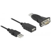 DeLOCK 61506 tussenstuk voor kabels USB A RS-232 Zwart