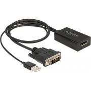 DeLOCK 63189 video kabel adapter 0,5 m DVI DisplayPort Zwart