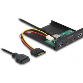 DeLOCK 64155 drive bay panel 8,89 cm (3.5 ) I/O ports paneel Zwart