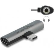 DeLOCK 64186 tussenstuk voor kabels USB Type-C USB Type-C + 3.5mm Grijs