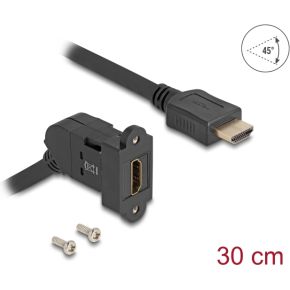 DeLOCK 67157 tussenstuk voor kabels HDMI Zwart