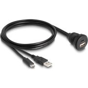 DeLOCK 88102 tussenstuk voor kabels 1 x USB Type-A / 1 x USB Type-C Zwart