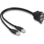 DeLOCK 88105 tussenstuk voor kabels 2 x USB Type-A Zwart