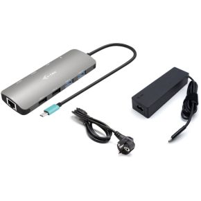 I-tec Metal USB-C Nano 2x Display Docking Station with PD 100 W + Charger 100W