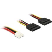 DeLOCK 0.3m, Floppy 4p/2x SATA 15p 0,3 m