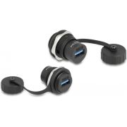 DeLOCK 86961 tussenstuk voor kabels Zwart