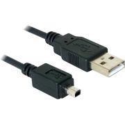 DeLOCK Camera cable USB-B mini 4pin > USB-A 1,5m male-male USB-kabel Mini-USB B USB A Zwart