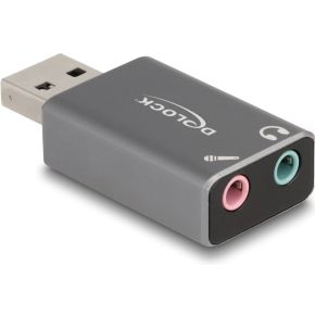 DeLOCK 66633 tussenstuk voor kabels USB 2.0 Type-A 3.5 mm 3 pin, Grijs