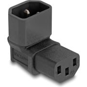 DeLOCK 80472 tussenstuk voor kabels IEC 60320 C14 IEC 60320 C13 Zwart