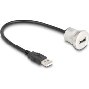 DeLOCK 88181 USB-kabel USB 2.0 0,3 m USB A Zwart, Zilver