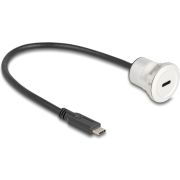 DeLOCK 88183 USB-kabel 0,3 m USB C Zwart, Zilver