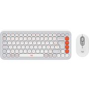 Logitech POP Icon Combo Inclusief Universeel Bluetooth AZERTY Frans Oranje, Wit toetsenbord en muis