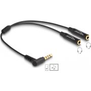 DeLOCK 66242 audio kabel 0,25 m 3.5mm 2 x 3.5mm Zwart