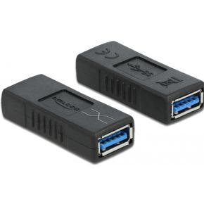 DeLOCK 66641 tussenstuk voor kabels USB 3.0 Type-A Zwart