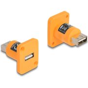 DeLOCK 87999 tussenstuk voor kabels USB 2.0 Type-A female Oranje