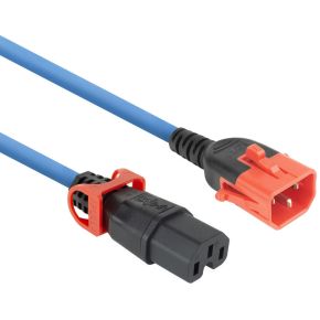 ACT Netsnoer C14 IEC Lock+ Dual Locking - C15 IEC Lock+ blauw 2 m. PC3874