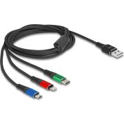 DeLOCK 90156 USB-kabel USB 2.0 2 m USB A Micro-USB B/Lightning/Apple 30-pin Zwart, Blauw, Groen, Roo