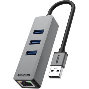 Sitecom USB-A to Ethernet + 3x USB hub