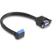 DeLOCK 83007 USB-kabel USB 2.0 0,5 m 2 x USB A Zwart