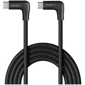 Lindy 32023 USB 3.2 Gen 2 10Gbps 60W USB Type-C (haaks) - USB Type-C (haaks) 1m