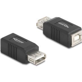 DeLOCK 67203 tussenstuk voor kabels USB Type-A USB Type-B Zwart