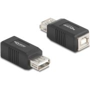DeLOCK 67203 tussenstuk voor kabels USB Type-A USB Type-B Zwart