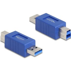 DeLOCK 67213 tussenstuk voor kabels USB Type-A USB Type-B Blauw