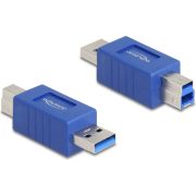 DeLOCK 67213 tussenstuk voor kabels USB Type-A USB Type-B Blauw