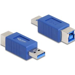 DeLOCK 67217 tussenstuk voor kabels USB Type-A USB Type-B Blauw