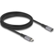 DeLOCK 81202 USB-kabel USB4 Gen 2x2 2 m USB C Zwart, Grijs