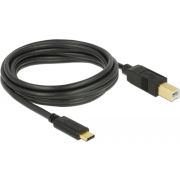 DeLOCK 83666 USB-kabel USB 2.0 3 m USB C USB B Zwart