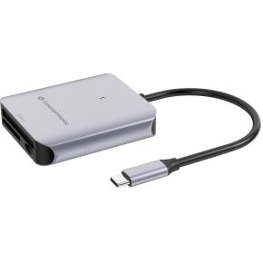 Conceptronic BIAN09G geheugenkaartlezer USB 3.2 Gen 2 Type-C Grijs