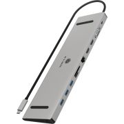 ICY BOX IB-DK2106a-CPD Bedraad USB 3.2 Gen 1 (3.1 Gen 1) Type-C Antraciet, Zwart