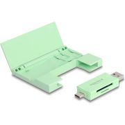 DeLOCK 91015 geheugenkaartlezer USB 3.2 Gen 1 (3.1 Gen 1) Type-A/Type-C Muntkleur