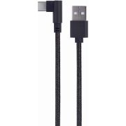 Gembird Haakse USB Type-C laad- & datakabel, 0.2 m, zwart