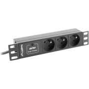 Lanberg PDU-03E-0200-BK energiedistributie 3 AC-uitgang(en) 1U Zwart