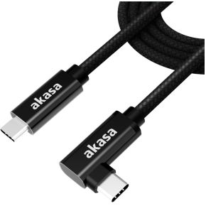 Akasa AK-CBUB66-20BK USB 3.2 Gen 2x2 20Gbps 100W USB Type-C - USB Type-C (haaks horizontaal) 2m
