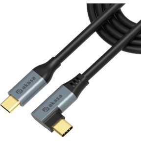 Akasa AK-CBUB68-10BK USB 2.0 0.48Gbps 100W USB Type-C - USB Type-C (haaks horizontaal) 1m